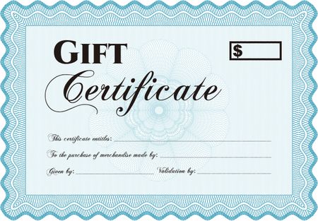 Vector Gift Certificate. Beauty design. Vector illustration.With linear background.