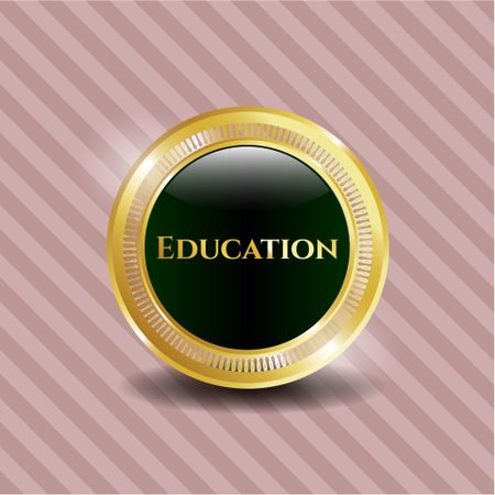 Education gold shiny badge