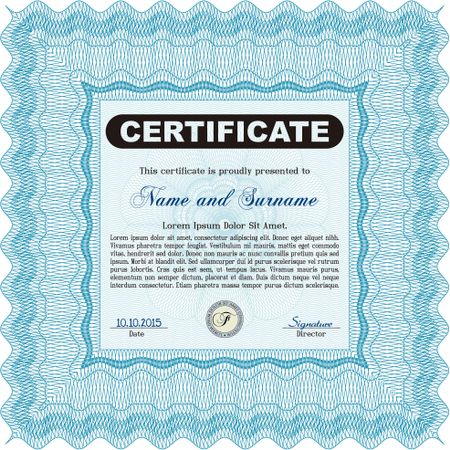 Certificate template. Beauty design. With background. Vector pattern that is used in money and certificate.