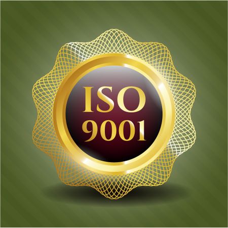 ISO 9001 gold shiny emblem