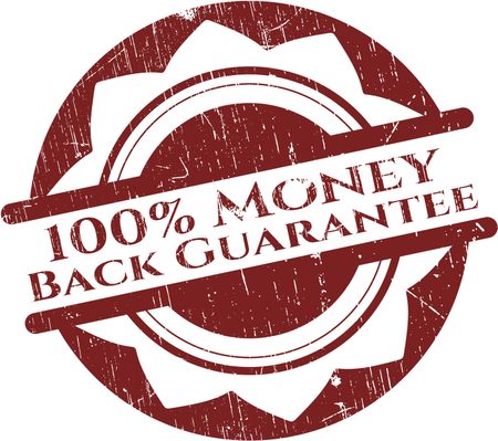 100% Money Back Guarantee grunge seal