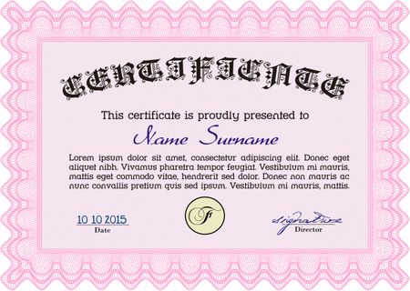 Certificate template. Frame certificate template Vector.With background. Superior design. 