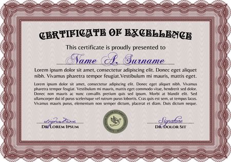 Certificate template. Printer friendly. Retro design. Frame certificate template Vector.