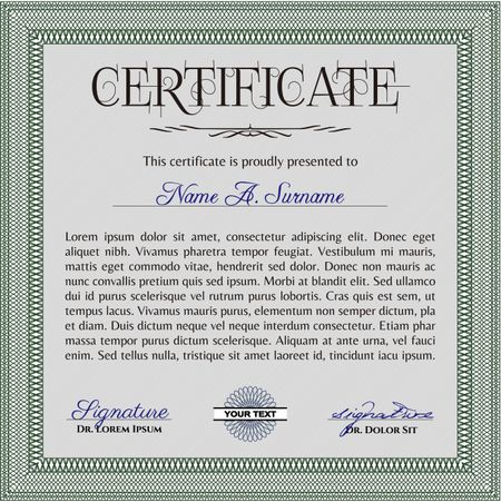 Sample certificate or diploma. Sophisticated design. Printer friendly. Frame certificate template Vector.