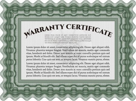 Warranty template. With complex background. Very Customizable. Complex frame design. 