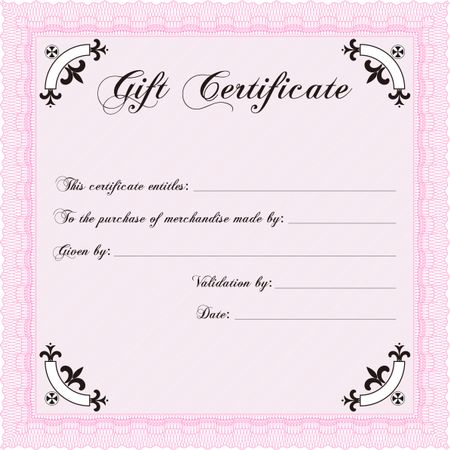Formal Gift Certificate template. Excellent design. Vector illustration.With background. 