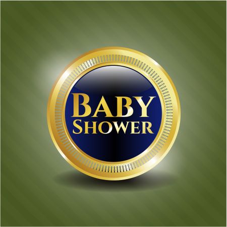 Baby Shower gold shiny badge
