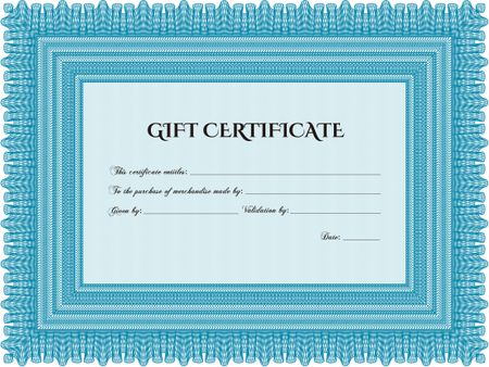 Gift certificate. With great quality guilloche pattern. Detailed.Excellent design. 
