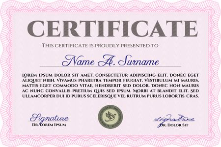 Certificate of achievement template. Good design. Diploma of completion.With quality background. 