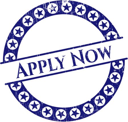Apply Now rubber grunge stamp