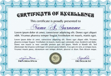 Diploma template. Nice design. Detailed.Easy to print. 