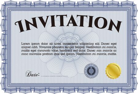 Formal invitation. Detailed.Easy to print. Excellent design. 