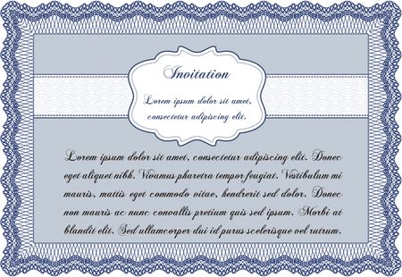 Retro invitation. Excellent design. With guilloche pattern. Customizable, Easy to edit and change colors.