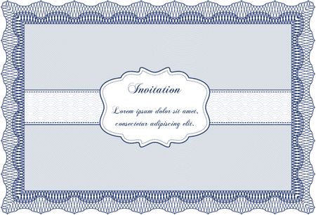 Retro invitation. Border, frame.Artistry design. Complex background.