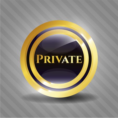 Private gold shiny badge