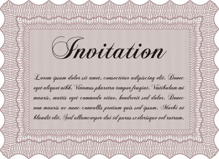 Formal invitation. Cordial design. Border, frame.With quality background. 