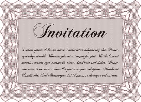 Formal invitation. Cordial design. Border, frame.With quality background.