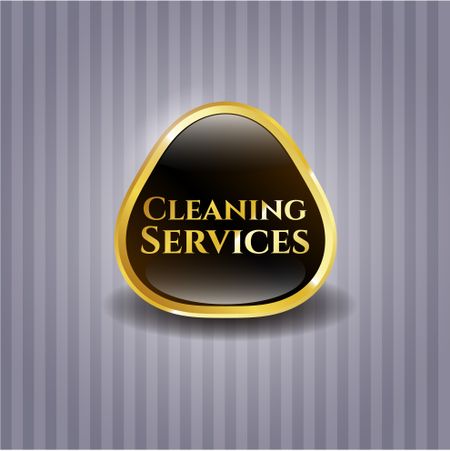 Cleaning Services gold shiny emblem