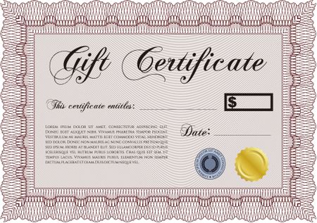 Gift certificate. Complex background. Vector illustration.Excellent design.