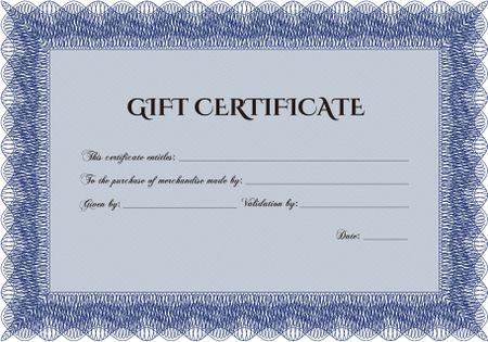 Gift certificate template. With complex background. Detailed.Nice design. 