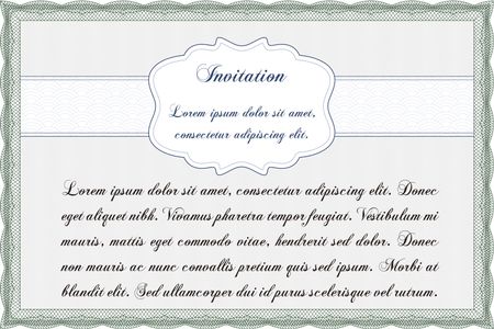 Formal invitation template. Detailed.Printer friendly. Good design.