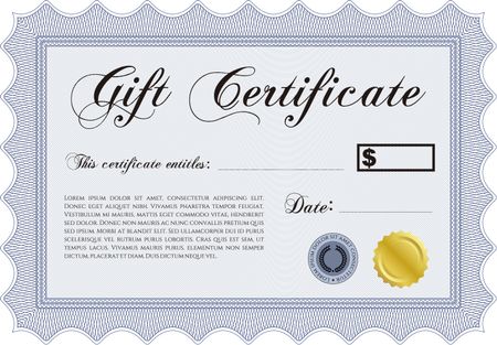 Vector Gift Certificate. Complex background. Good design. Detailed.