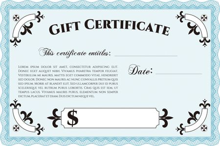 Formal Gift Certificate. Artistry design. Customizable, Easy to edit and change colors.With complex background. 