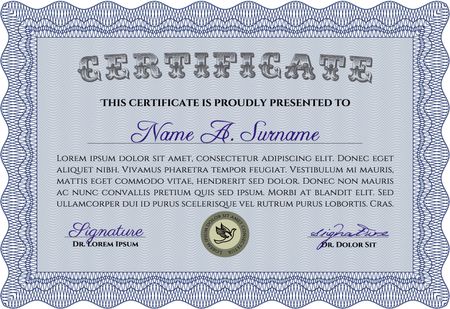 Certificate of achievement template. Vector pattern that is used in money and certificate.With complex background. Good design. 