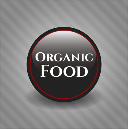 Organic Food black shiny emblem