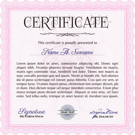 Certificate. With great quality guilloche pattern. Customizable, Easy to edit and change colors.Artistry design. 