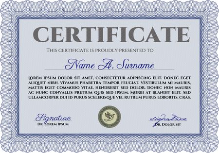 Sample Certificate. Detailed.With quality background. Artistry design. 