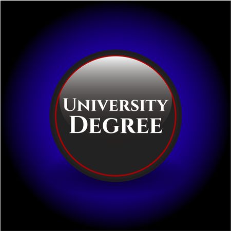University Degree black shiny badge