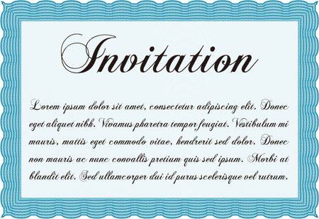 Retro invitation template. Detailed.Artistry design. With linear background. 