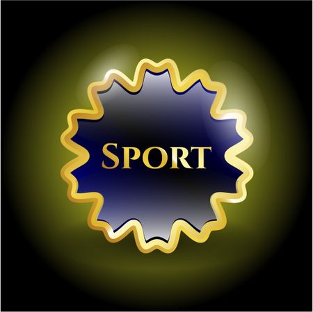 Sport gold shiny badge