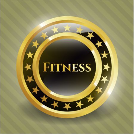 Fitness gold shiny badge