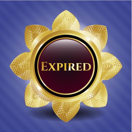 Expired gold shiny emblem