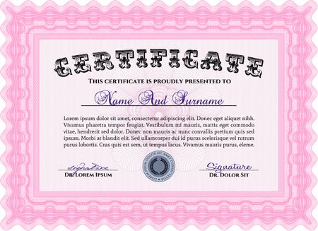 Certificate of achievement template. Printer friendly. Superior design. Frame certificate template Vector.