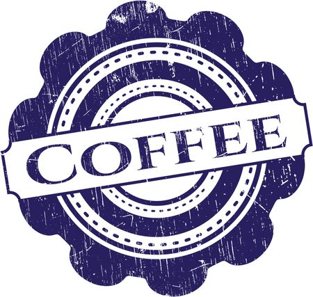 Coffee rubber grunge stamp