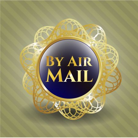 By Air Mail gold shiny emblem