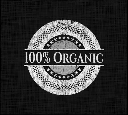 100% Organic written on a blackboard