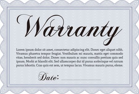 Sample Warranty. Complex border. It includes background. Very Customizable. 