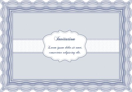 Retro vintage invitation. Elegant design. With guilloche pattern and background. Customizable, Easy to edit and change colors.