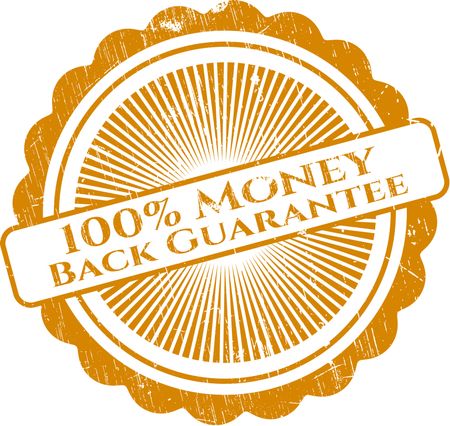 100% Money Back Guarantee rubber grunge stamp