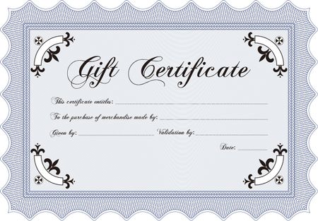 Modern gift certificate. With complex background. Cordial design. Vector illustration.
