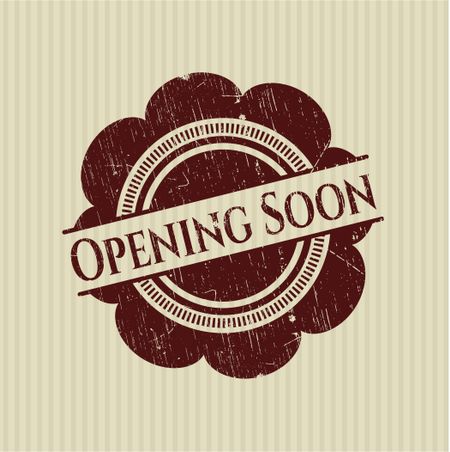 Opening Soon rubber grunge seal