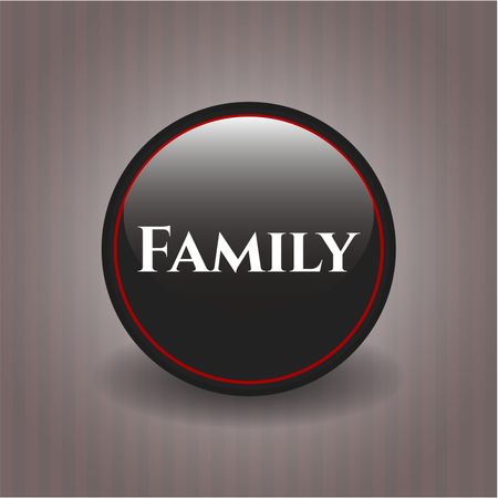 Family black shiny badge