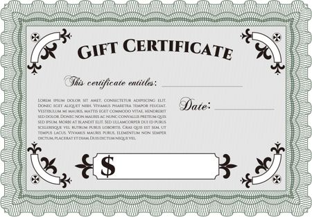 Modern gift certificate. Cordial design. Customizable, Easy to edit and change colors.Complex background.