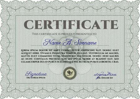 Diploma template. Printer friendly. Cordial design. Vector pattern that is used in currency and diplomas.