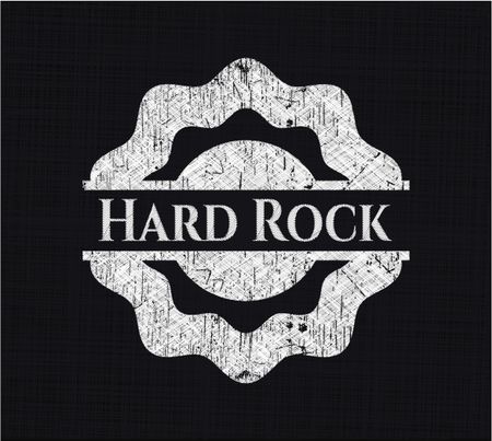 Hard Rock chalkboard emblem on black board