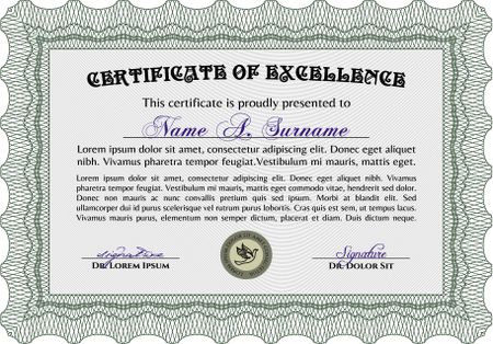 Certificate of achievement template. Printer friendly. Superior design. Frame certificate template Vector.